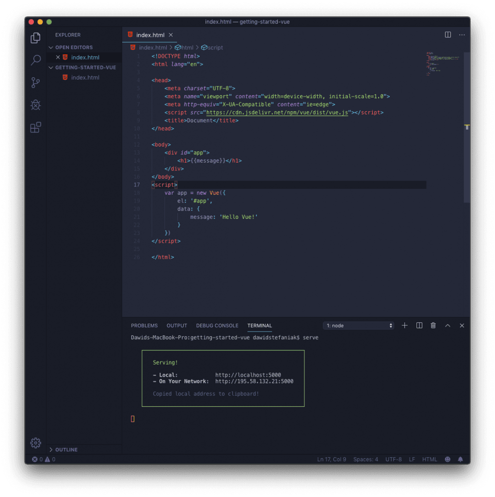 Visual Studio Code basic HTML